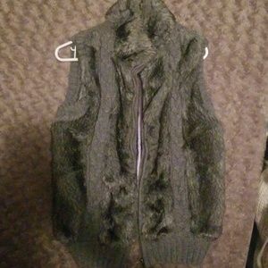Faux Fur Cable Knit Vest